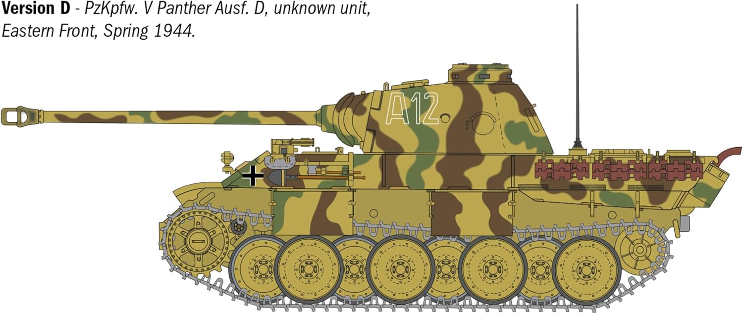 Italeri 90290 Pcs. Kpfw. V Panther Ausf. D, 1:35 Scale, Plastic Model Kit/Model Assembly