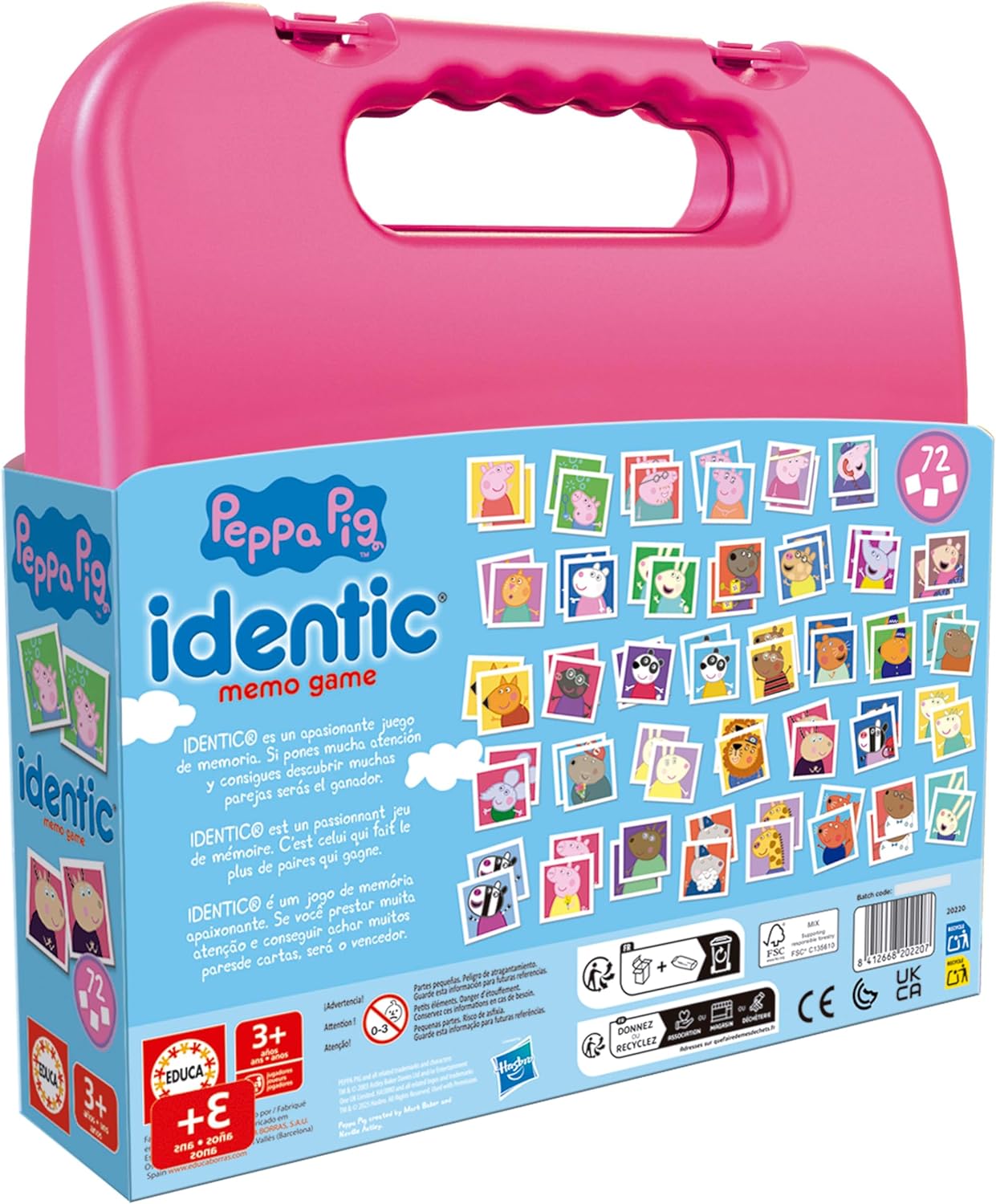 Educa - Identic Peppa Pig Educational Memory Game for Babies. Find the Couples and Train Basic Skills such as Visual Acuuity, Attention and Memory. From 3 Years Old (20220