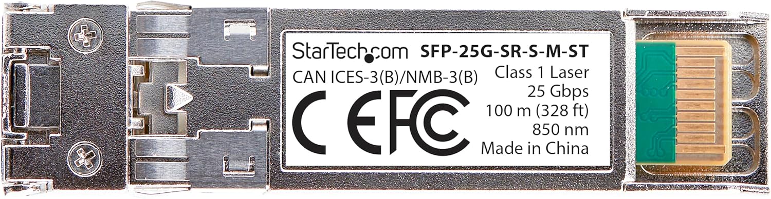 StarTech.com MSA-Compliant SFP-25G-SR-S SFP28 Module, 25Gb Multimode Fiber (MMF), 25GbE 100m (328ft), LC Transceiver
