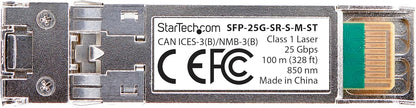 StarTech.com MSA-Compliant SFP-25G-SR-S SFP28 Module, 25Gb Multimode Fiber (MMF), 25GbE 100m (328ft), LC Transceiver