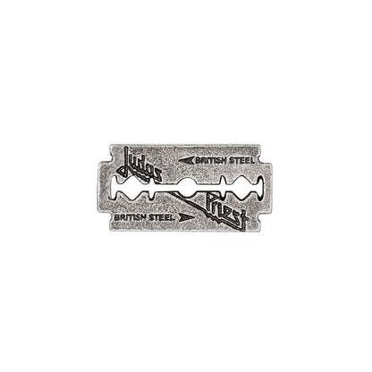 Judas Priest Logo None Pin Silver Ribbon Merch, Bands Standard silver colours