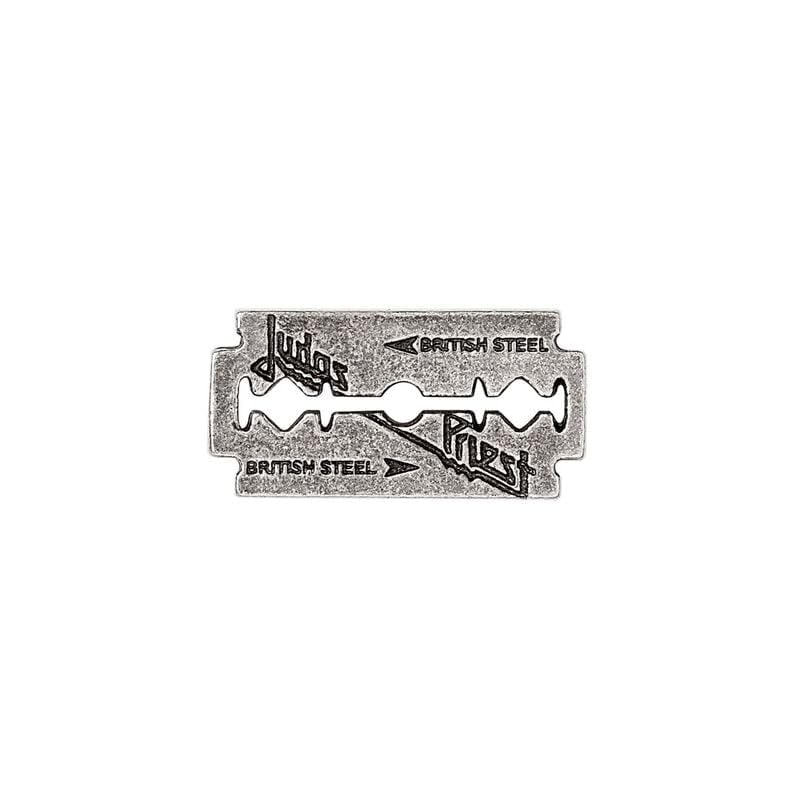 Judas Priest Logo None Pin Silver Ribbon Merch, Bands Standard silver colours
