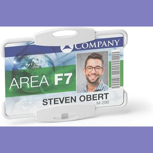 Durable Eco-Friendly ID Card Badge Holder - Grey - Recycled Plastic & Blue Angel Certified - Holds 1 ID Security Pass - Pack of 10