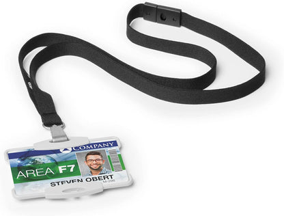 Durable Eco-Friendly ID Card Badge Holder - Grey - Recycled Plastic & Blue Angel Certified - Holds 1 ID Security Pass - Pack of 10