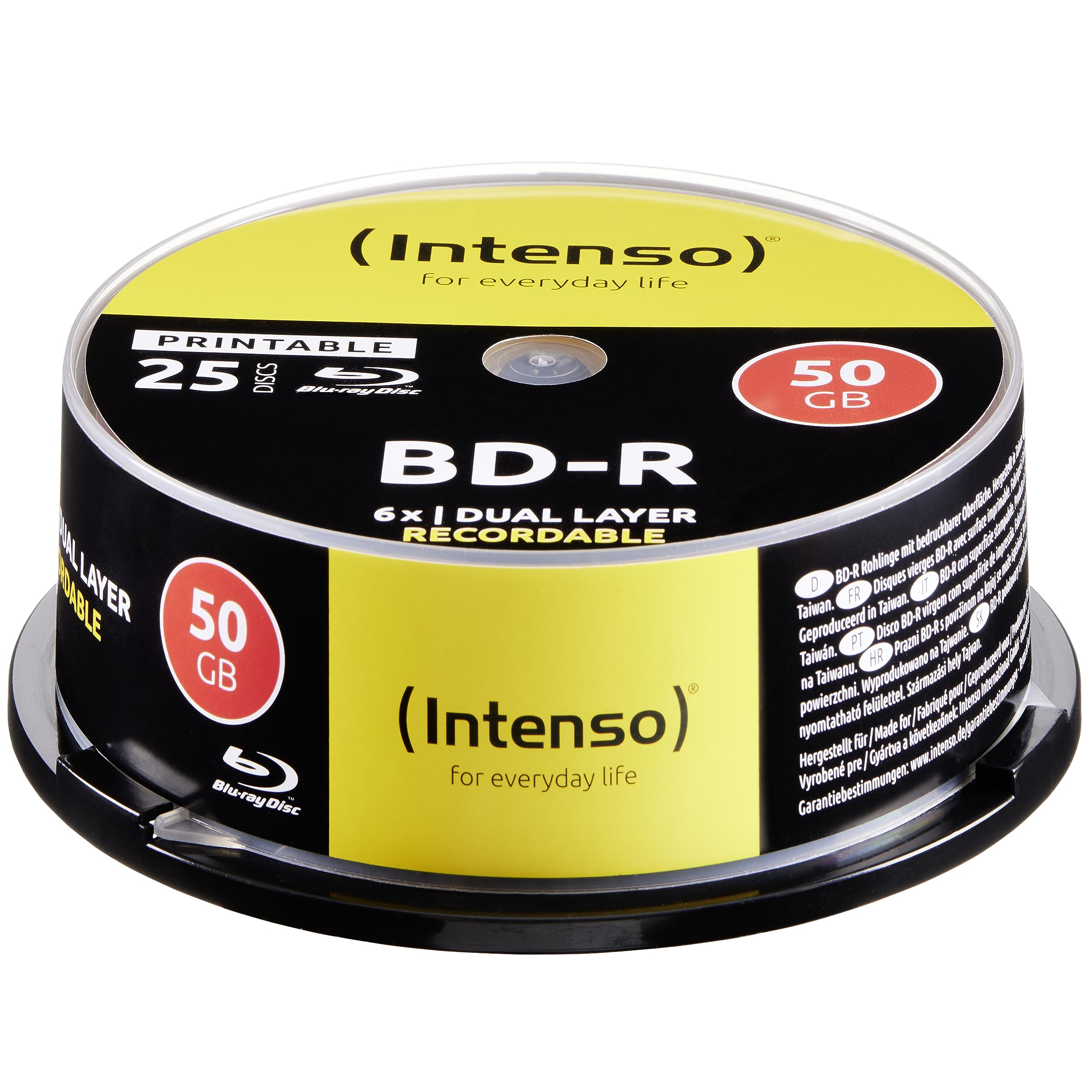 Blu-Ray, 50 GB stampabile, mandrino da 25