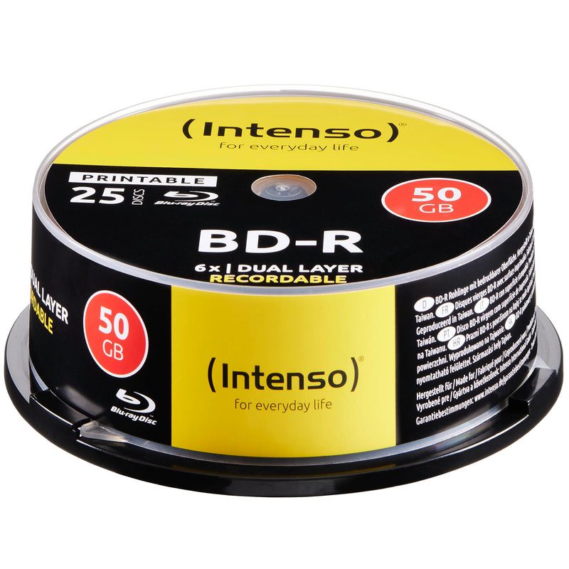 Blu-Ray, 50 GB stampabile, mandrino da 25
