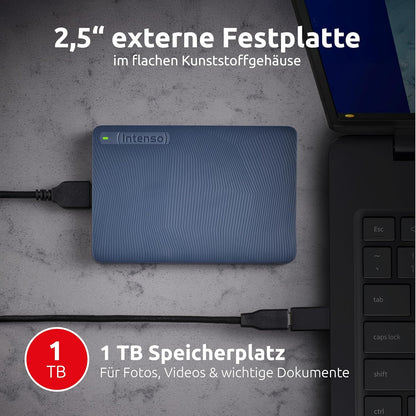 Intenso Memory Safe 1TB Portable External Hard Drive 2.5" USB 3.2 Gen 1 for PC and Mac + Ashampoo Backup Pro