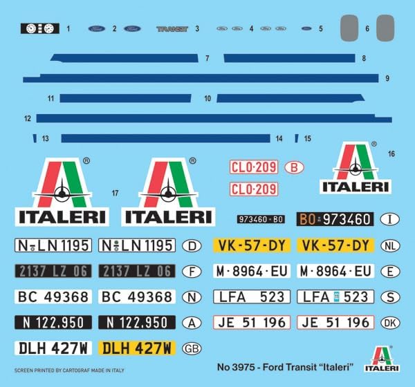 Italeri 3975 Ford Transit Italeri 1:24 Scale Plastic Model Kit/Plastic Model Assembly