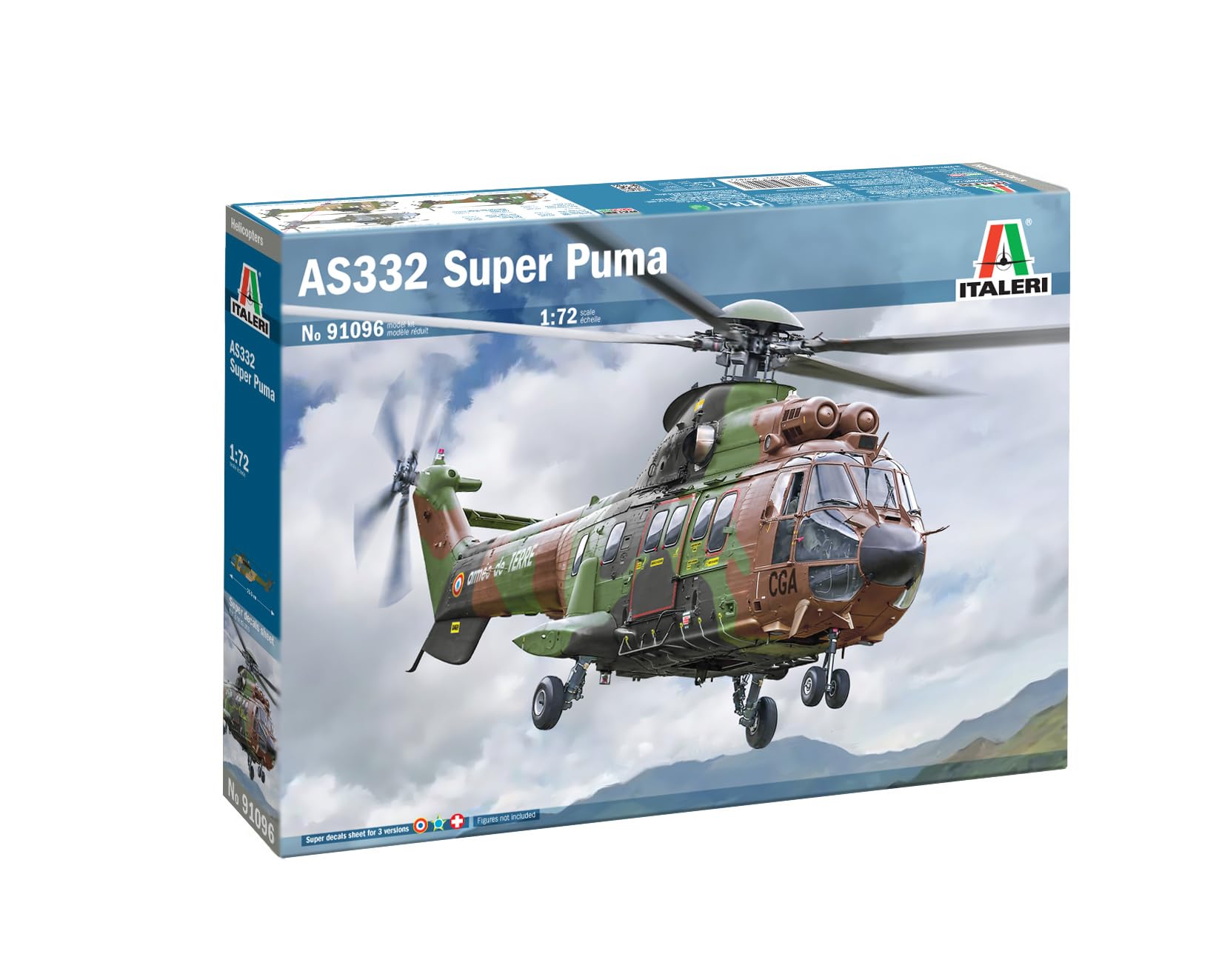 Italeri IT91096 1/72 AS332 Super Puma Plastic Model Helicopter