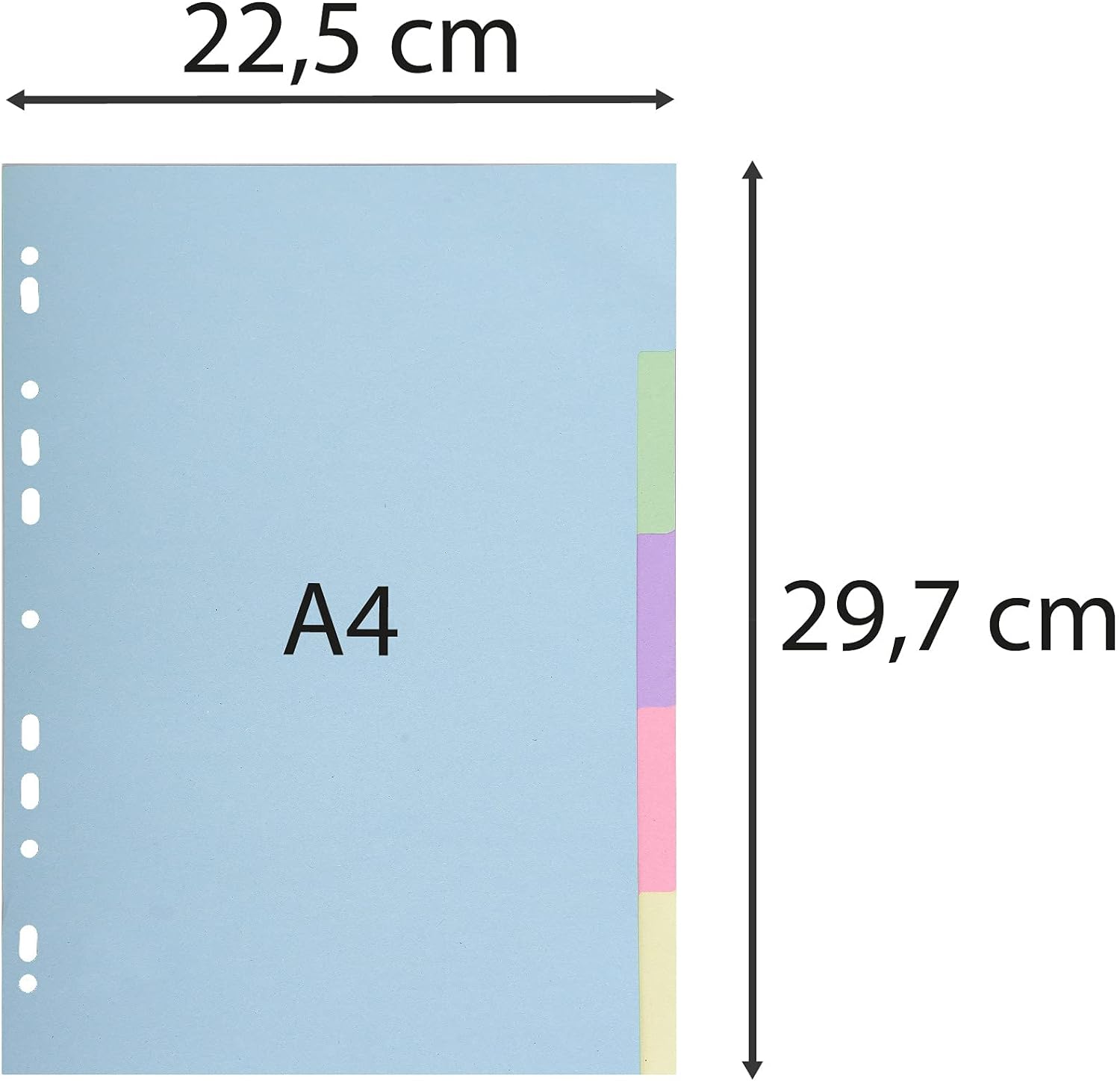 Exacompta - Ref 1605E - Forever Collection - 5-Part Plain Dividers, Suitable for A4 Documents, 100% Recycled 170gsm Card, Pre-Punched - Assorted Pastel Colours