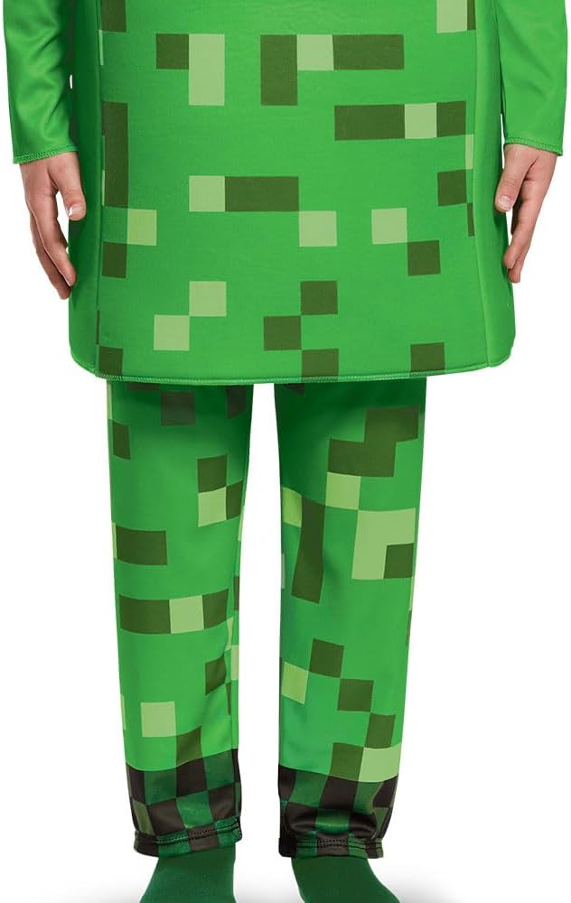 Disguise Deluxe Creeper Minecraft Costume For Kids, Halloween Costumes For Kids Available In Sizes S, M and