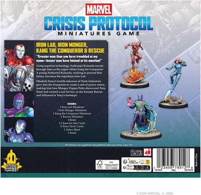 Asmodee | Marvel: Crisis Protocol Iron Lad, Iron Monder, Kang The Conqueror & Rescue | Miniatures Game | Ages 14+ | 2 Players | 90 Minutes Playing Time