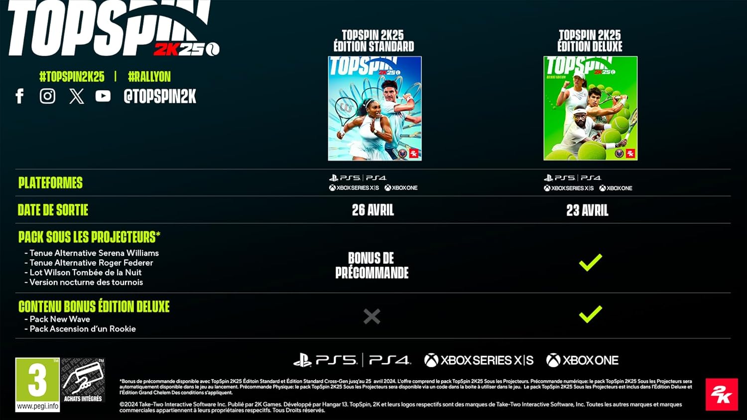 2K GAMES TopSpin 2K25 - PS5 Game - Deluxe Edition