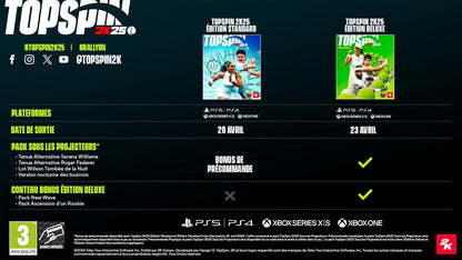 2K GAMES TopSpin 2K25 - PS5 Game - Deluxe Edition