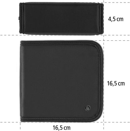 Hama CD Wallet for 32 Discs | CD/DVD/Blu-Ray | Folder for Storage, Space-Saving for The Office, Car and at Home | Black