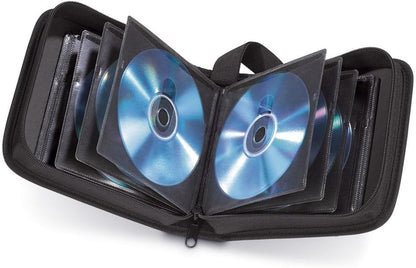 Hama CD Wallet for 32 Discs | CD/DVD/Blu-Ray | Folder for Storage, Space-Saving for The Office, Car and at Home | Black