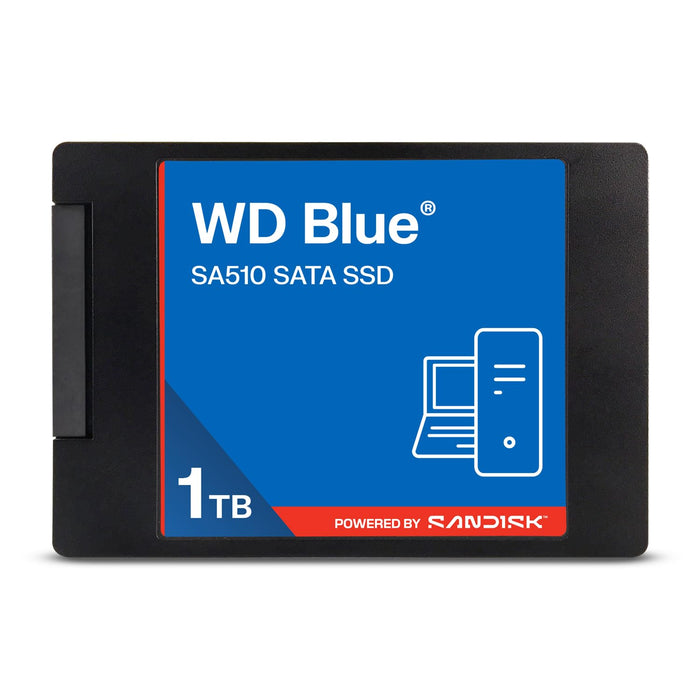 WD Blue SA510 2.5”/7mm SATA SSD 1TB (Up to 560MB/s sequential read speed, 3D NAND, Acronis True Image, SANDISK Dashboard