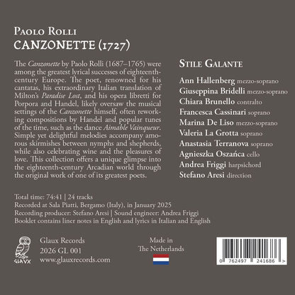 Paolo Rolli: Canzonette (1727)