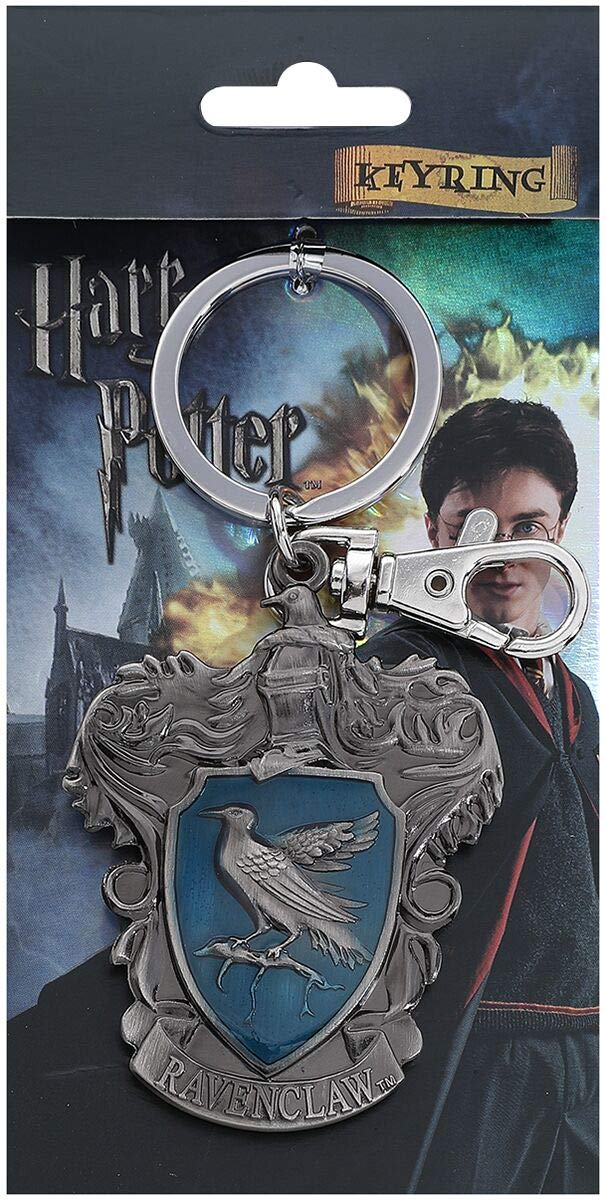 Monogram Harry Potter Ravenclaw School Crest Pewter Keychain, Silver