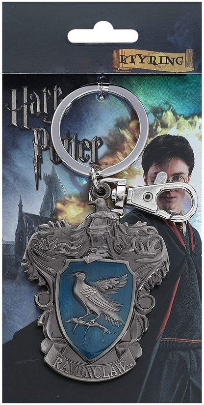 Monogram Harry Potter Ravenclaw School Crest Pewter Keychain, Silver