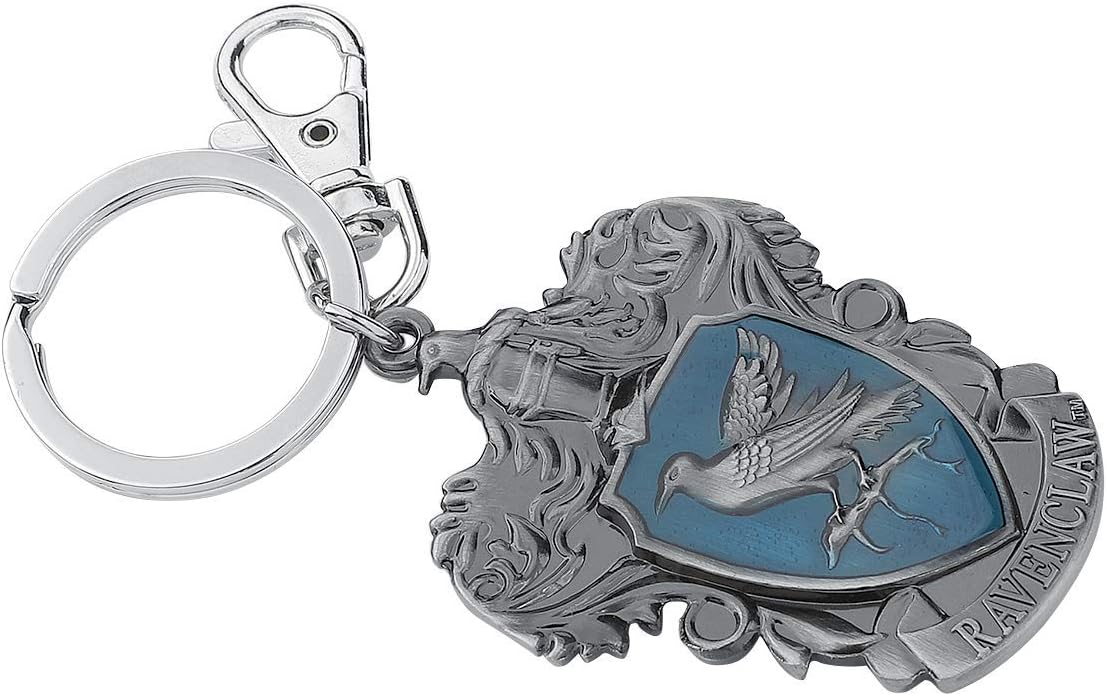 Monogram Harry Potter Ravenclaw School Crest Pewter Keychain, Silver