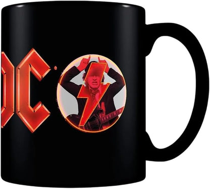 Tazza AC/DC che cambia calore – Tazza ufficiale AC/DC in ceramica con design attivato dal calore, iconico logo della band rivelato con calore, perfetta per i fan, ideale per bevande calde, ideale per