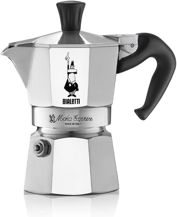 Bialetti Moka Express Aluminium Stovetop Coffee Maker (2 Cup), 8x11x11 cm, Silver