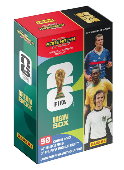 Coupe du Monde DE LA FIFA 2026 Trading Cards Game Dream Box 50 Cartes (24 Cartes Exclusives sur Les Légendes + 1 Carte Dream Box Momentum + 25 Cartes de Base)