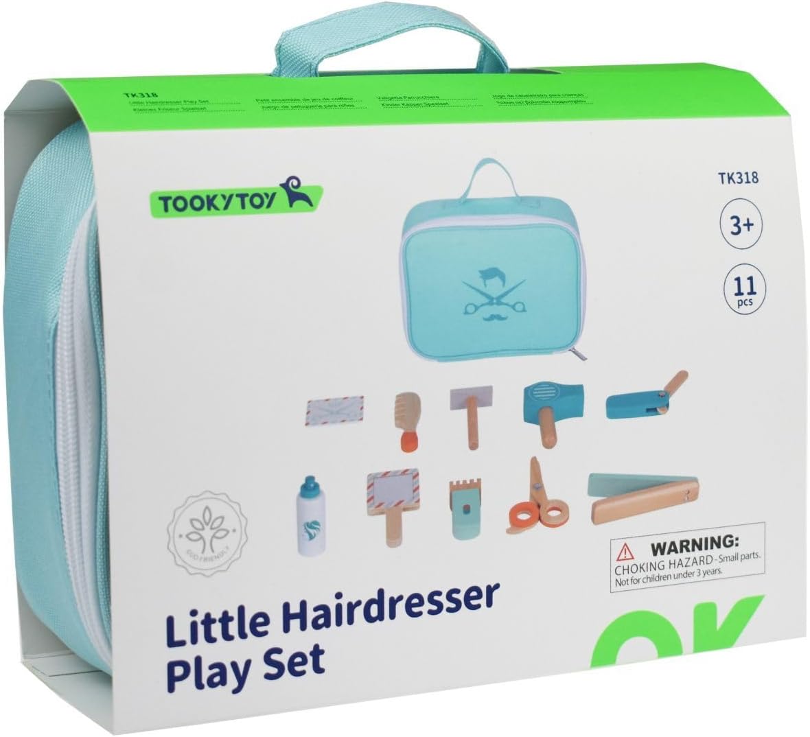 Wooden Little Hairdresser Play Set, Pretend Play Toy, Ages 3+, with Carry Case, 420g
