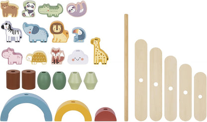 Wooden Stacking Animals Toy Playset, 18 Months+, 600g