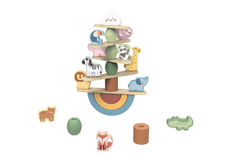 Wooden Stacking Animals Toy Playset, 18 Months+, 600g