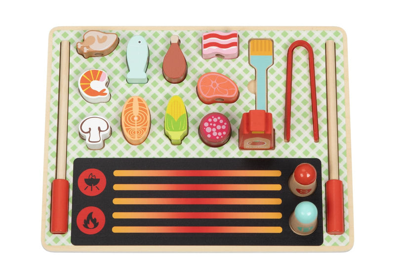 Wooden Grill Play Set, Pretend Play Toy, Ages 3+, 22.5x29.5x11.6 cm