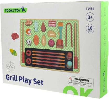 Wooden Grill Play Set, Pretend Play Toy, Ages 3+, 22.5x29.5x11.6 cm