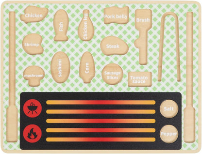 Wooden Grill Play Set, Pretend Play Toy, Ages 3+, 22.5x29.5x11.6 cm