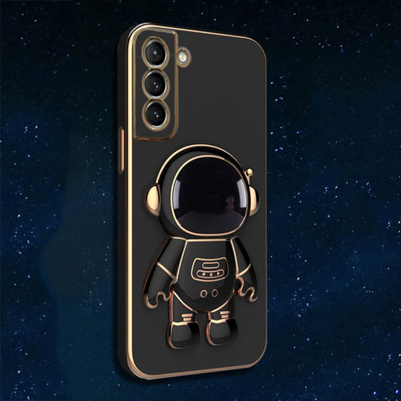 Cover Fold Stand Holder Phone Case for Samsung Galaxy S22 Ultra Note20 Note10 S21 Plus S20 FE A22 A32 A52 A72 Astronaut Cover, Black, for S20 Ultra
