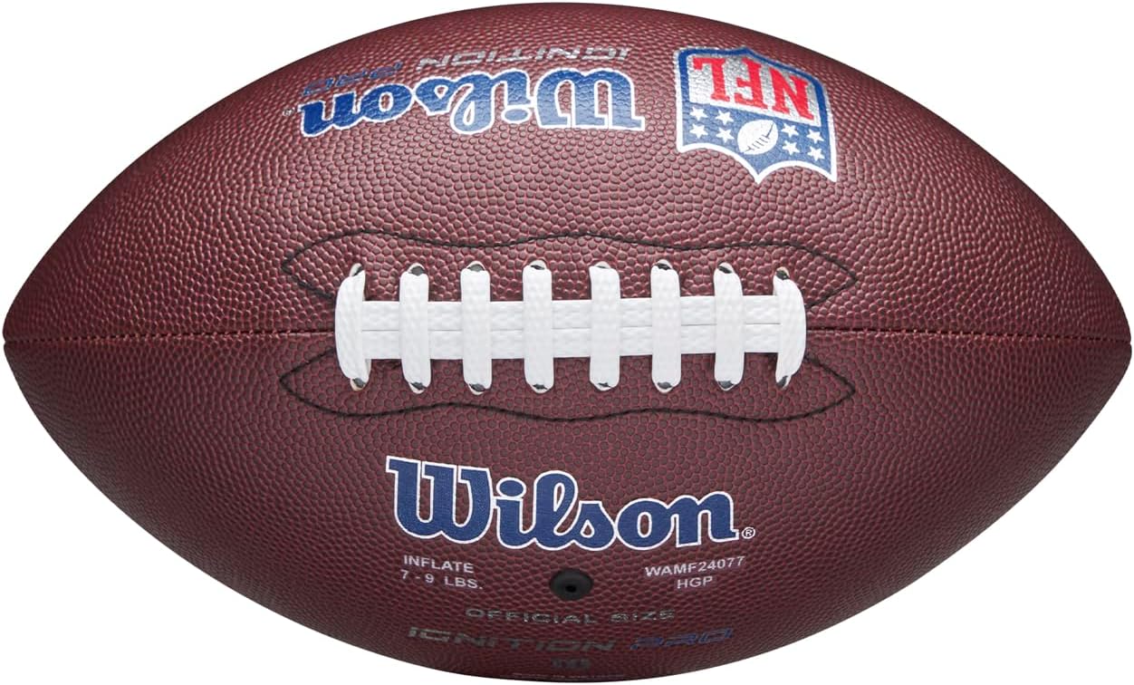 Wilson Pallone da Football NFL Ignition Pro Eco, In Pelle Composita con Tecnologia Pressure Lock, Marrone, Misura Ufficiale