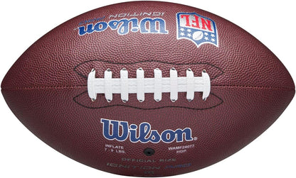 Wilson Pallone da Football NFL Ignition Pro Eco, In Pelle Composita con Tecnologia Pressure Lock, Marrone, Misura Ufficiale