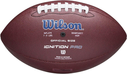 Wilson Pallone da Football NFL Ignition Pro Eco, In Pelle Composita con Tecnologia Pressure Lock, Marrone, Misura Ufficiale