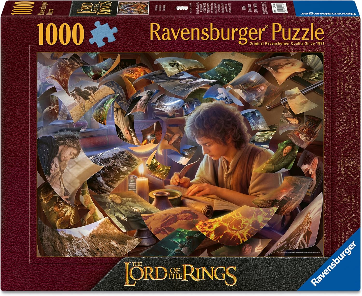 Ravensburger Puzzle 1000 Pezzi, Il viaggio Frodo – Puzzle Adulti +14 anni, 70 x 50 cm, Puzzle per Adulti Il Signore degli Anelli, Idee Regalo