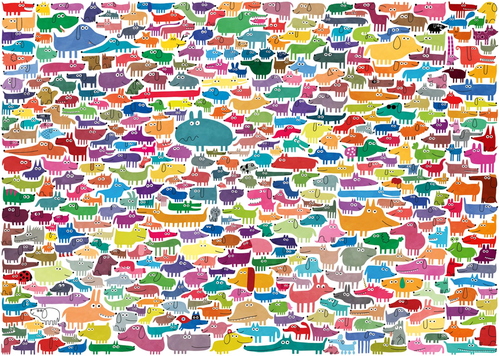 Ravensburger 387 Dogs & One Cat groot formaat 300 stukjes puzzel voor volwassenen