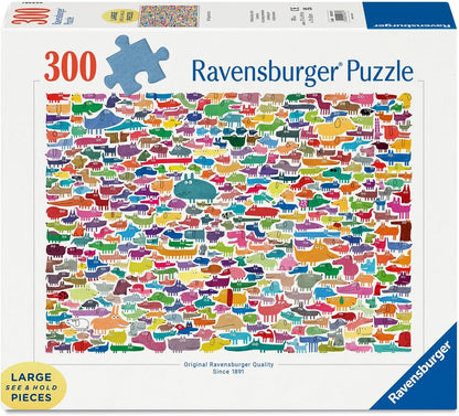 Ravensburger 387 Dogs & One Cat groot formaat 300 stukjes puzzel voor volwassenen