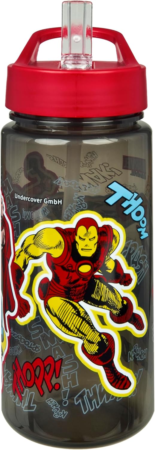 Scooli – Avengers set voor kinderen: snackbox + drinkfles, perfect voor school/kleuterschool, vanaf 4 jaar, licht en veilig kunststof