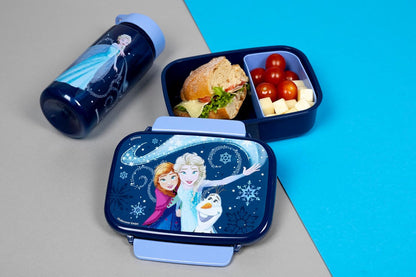 Scooli – Frozen set voor kinderen: snackbox + drinkfles, perfect voor school/kleuterschool, vanaf 4 jaar, licht en veilig kunststof