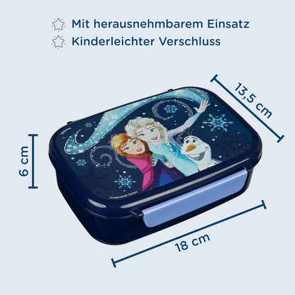 Scooli – Frozen set voor kinderen: snackbox + drinkfles, perfect voor school/kleuterschool, vanaf 4 jaar, licht en veilig kunststof