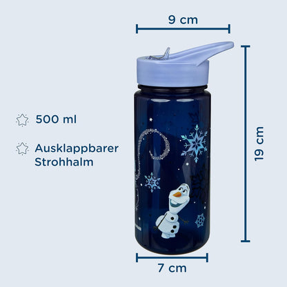 Scooli – Frozen set voor kinderen: snackbox + drinkfles, perfect voor school/kleuterschool, vanaf 4 jaar, licht en veilig kunststof