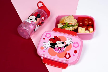 Scooli – Minnie Mouse set voor kinderen: snackbox + drinkfles, perfect voor school/kleuterschool, vanaf 4 jaar, licht en veilig kunststof