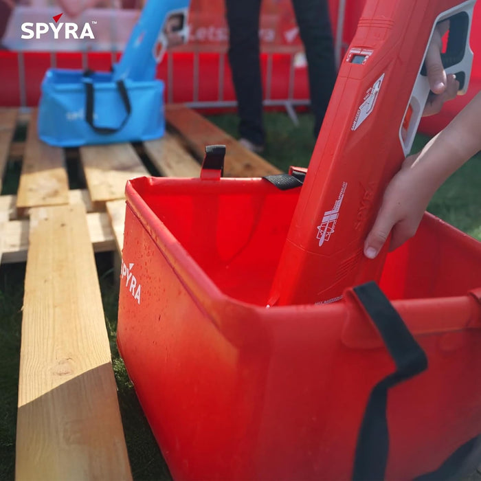 Spyra Draagbare, opvouwbare duurzame wateremmer met riemen, stabiele versterkte randen - flexibel en stevig materiaal voor buiten/tuin (blauw