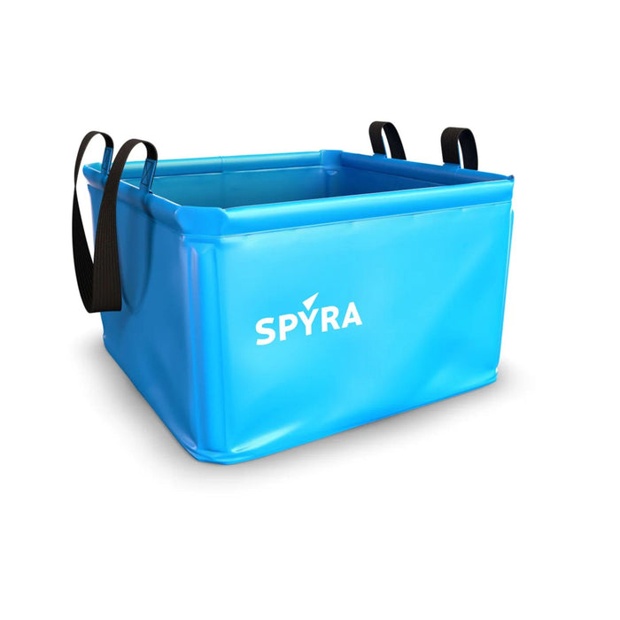 Spyra Draagbare, opvouwbare duurzame wateremmer met riemen, stabiele versterkte randen - flexibel en stevig materiaal voor buiten/tuin (blauw