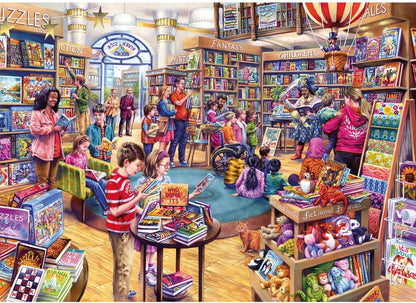 Gibsons Page Turners 500XL Jigsaw Puzzle for Adults – Extra Large Pieces – Delightful Bookshop Artwork by Tony Ryan – Sustainable Paper Packaging, Premium Quality Puzzle – Great Gift Idea