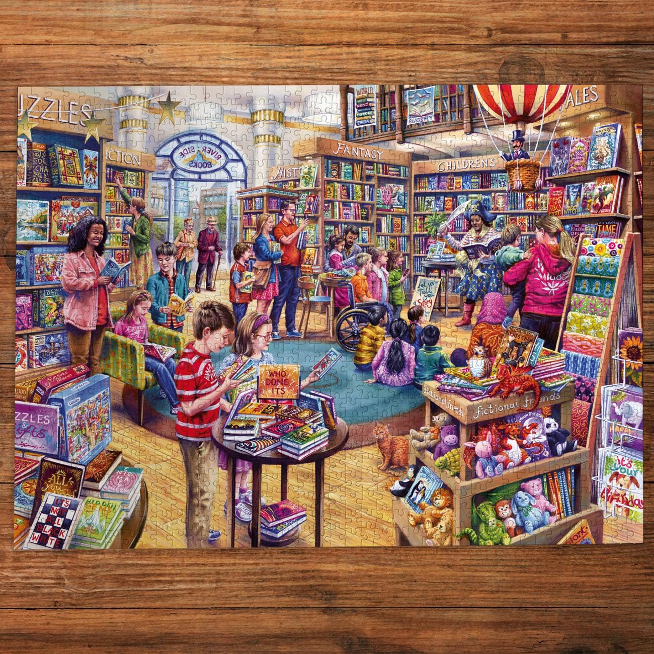 Gibsons Page Turners 500XL Jigsaw Puzzle for Adults – Extra Large Pieces – Delightful Bookshop Artwork by Tony Ryan – Sustainable Paper Packaging, Premium Quality Puzzle – Great Gift Idea